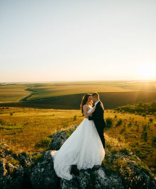 beautiful couple in love on a wedding day